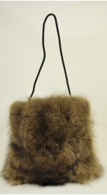 Raccoon fur handbag