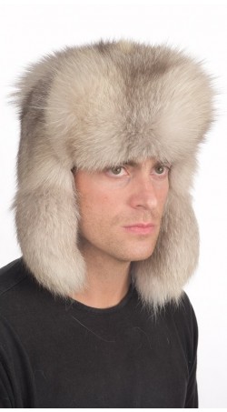 Graufuchs Pelzmütze russischer Stil